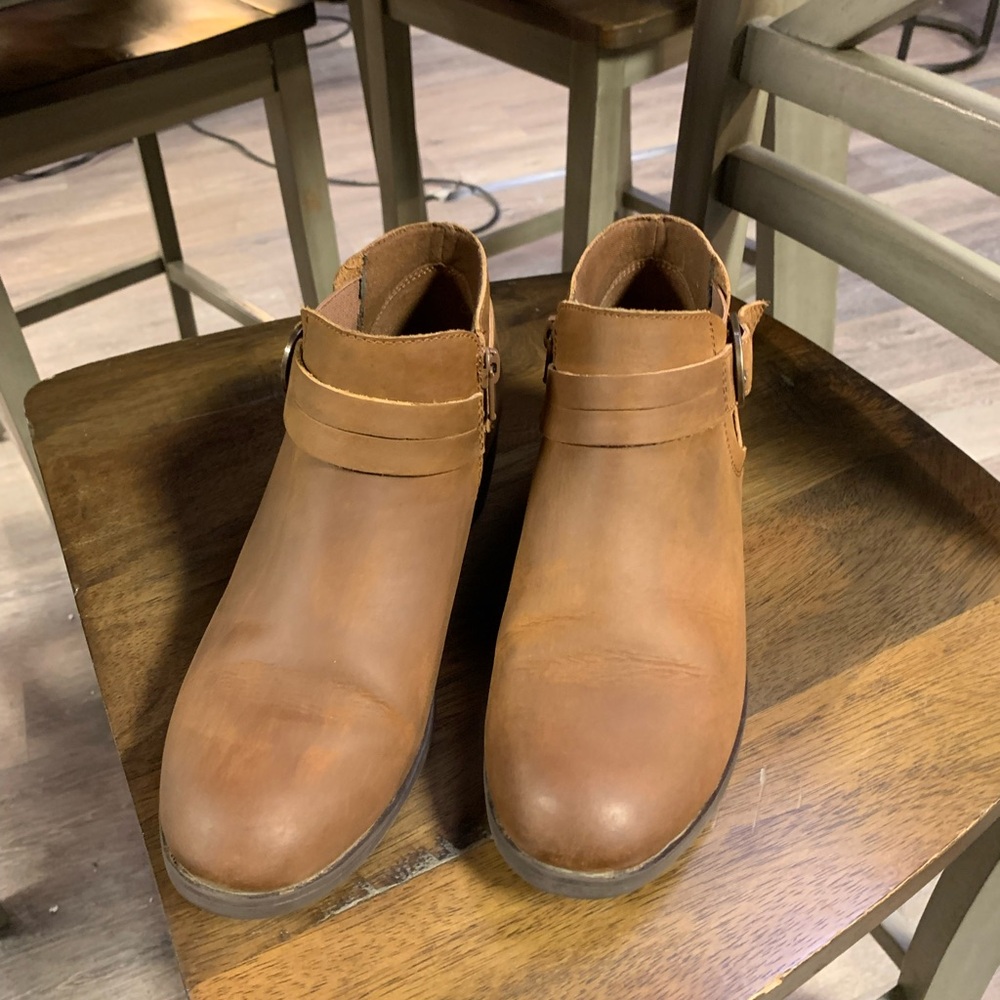 Clarks Charlten Rae Oily Leather Brown Ankle Boots - Like New Sz 8 - Picture 2 of 6